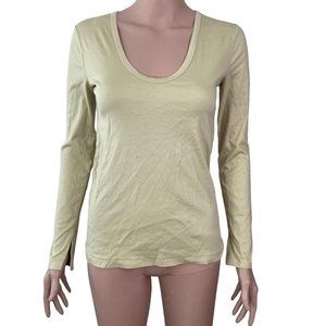 John Elliot Shirt Womens Size Small Long Sleeve Beige Stretch